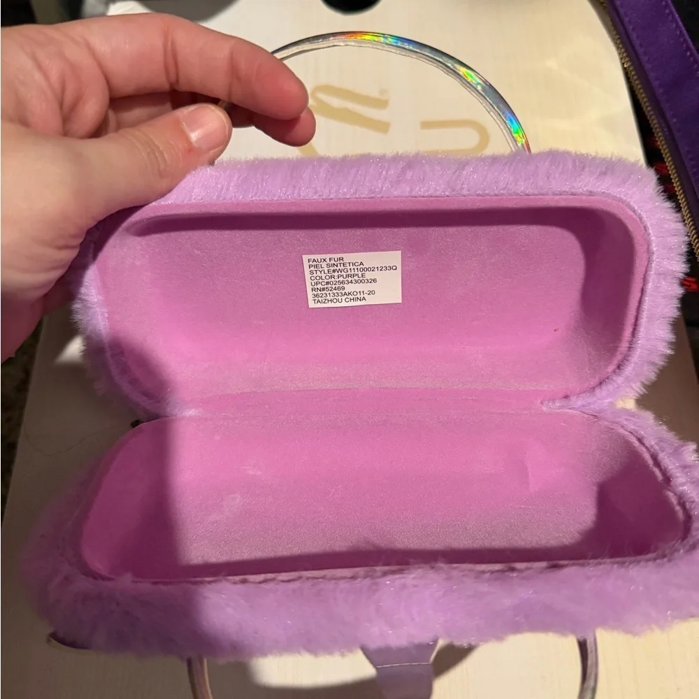 Purple Furry Unicorn KidsGlasses Case